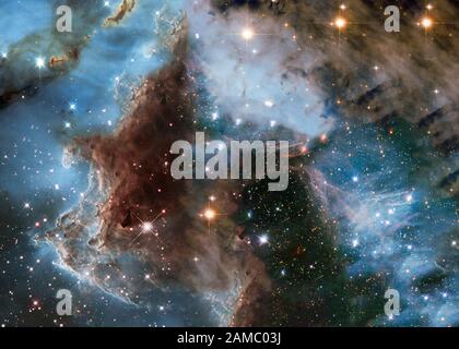 A colourful star forming region somewhere in deep space. Science fiction wallpaper. Elements of the image were furnished by NASA