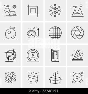 16 Universal Business Icons Vector. Creative Icon Illustration To Use 