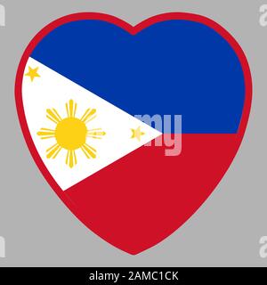 Philippines Flag In Heart Shape Vector illustration eps 10 Stock Vector