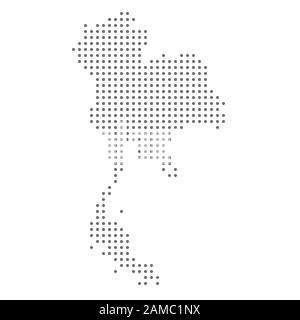 Thailand map dotted, grey point, on white background. Vector illustration. Web design, wallpaper, flyers, footage posters brochure banners Stock Vector