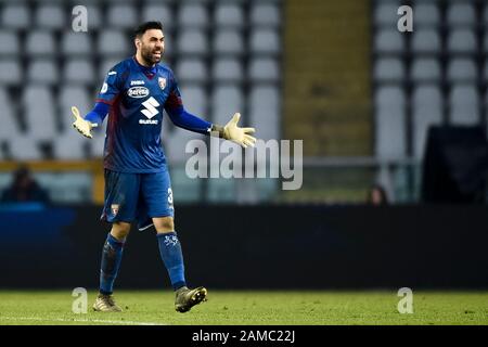 Turin, Italy - 12 January, 2020: Salvatore Sirigu of Torino FC reacts during the Serie A football match between Torino FC and Bologna FC. Torino FC won 1-0 over Bologna FC. Credit: Nicolò Campo/Alamy Live News Stock Photo