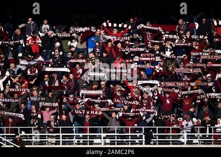 Turin, Italy - 12 January, 2020: Fans of Torino FC show their support during the Serie A football match between Torino FC and Bologna FC. Torino FC won 1-0 over Bologna FC. Credit: Nicolò Campo/Alamy Live News Stock Photo