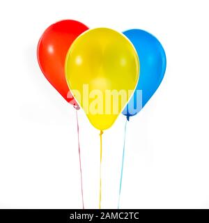 Colorful balloons for birthday and celebrations isolated on white background Stock Photo