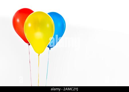 Colorful balloons for birthday and celebrations isolated on white background Stock Photo