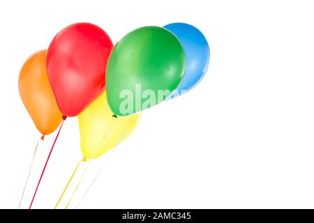 Colorful balloons for birthday and celebrations isolated on white background Stock Photo