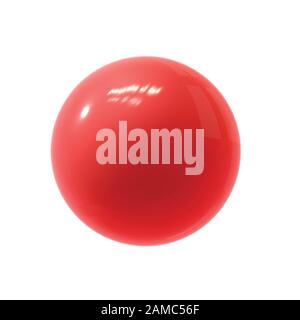 Realistic red glossy 3D sphere with reflection Stock Vector