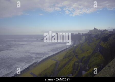 Ocean view along a walkway in south-west France, by pasakdek Stock Photo