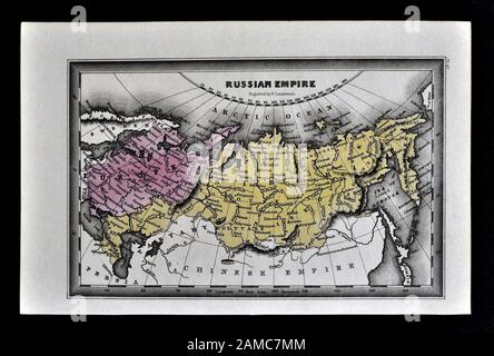 1834 Carey Map of Siberia Russia Arctic Ocean Asia Stock Photo