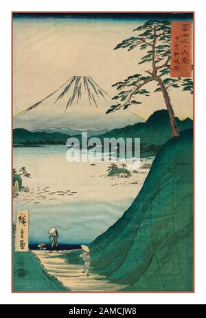 UTAGAWA HIROSHIGE Mount Fuji 1800's woodblock print by