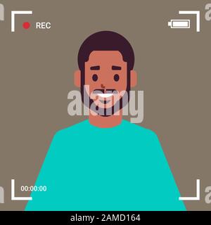 Online communication man portrait with frame male Vector Image