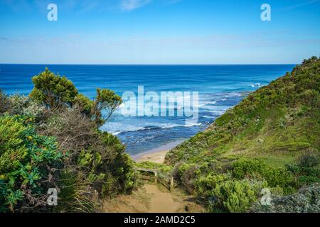 hiking the great ocean walk on wreck beach, victoria in australia Stock Photo