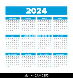 2024 Calendar with the weeks start on Monday Stock Vector Image & Art ...