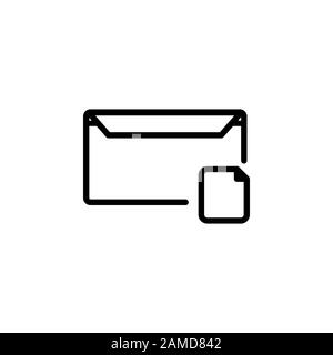 message icon design line style, document icon, logo and presentation template Stock Vector
