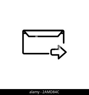 message icon design line style, send icon, logo and presentation template Stock Vector