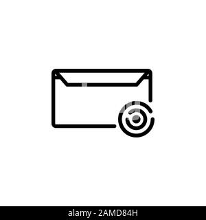 message icon design line style, fingerprint icon, logo and presentation template Stock Vector