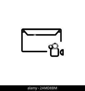 message icon design line style, video icon, logo and presentation template Stock Vector