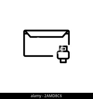 message icon design line style, print icon, logo and presentation template Stock Vector