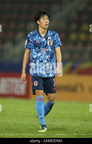 Rangsit, Thailand. 9th Jan, 2020. Japan's Shunta Tanaka during the AFC U-23 Championship Thailand 2020 Group B match between Japan 1-2 Saudi Arabia at Thammasat Stadium in Rangsit, Thailand, January 9, 2020. Credit: AFLO/Alamy Live News Stock Photo