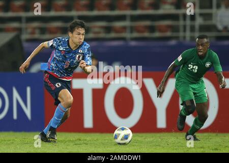 Rangsit, Thailand. 9th Jan, 2020. Japan's Daiki Sugioka during the AFC U-23 Championship Thailand 2020 Group B match between Japan 1-2 Saudi Arabia at Thammasat Stadium in Rangsit, Thailand, January 9, 2020. Credit: AFLO/Alamy Live News Stock Photo