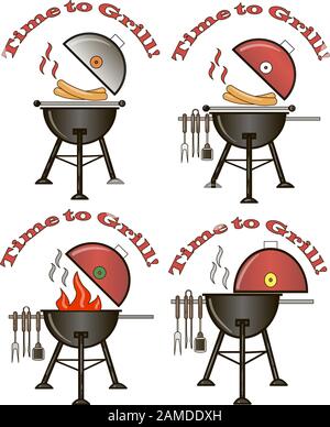 Different special tools for barbecue party. Bbq grill and tools vector illustration. Stock Vector