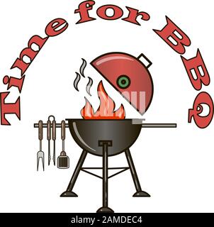 Different special tools for barbecue party. Bbq grill and tools vector illustration. Stock Vector