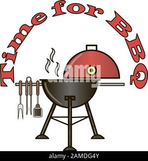 Different special tools for barbecue party. Bbq grill and tools vector illustration. Stock Vector