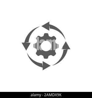 Process icon on white background Stock Vector