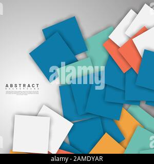 abstract vector background. overlapping full-color square design. New texture for your design. Stock Vector
