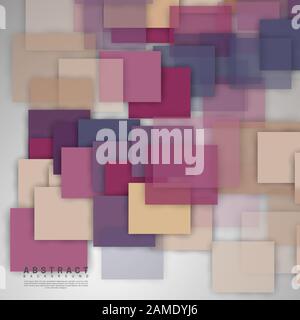 abstract vector background. overlapping full-color square design. New texture for your design. Stock Vector