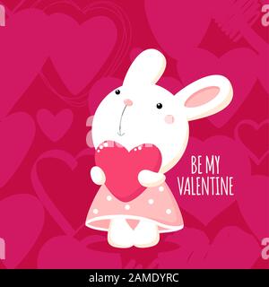 cute rabbit girl valentines day Stock Vector Image & Art Alamy