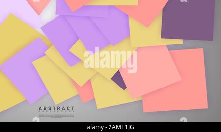 abstract vector background. overlapping full-color square design. New texture for your design. Stock Vector