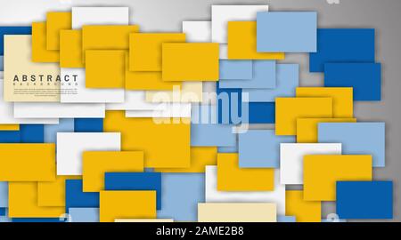 abstract vector background. overlapping full-color square design. New texture for your design. Stock Vector