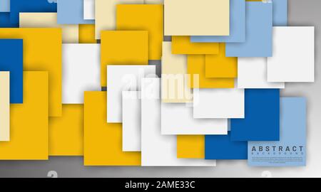 abstract vector background. overlapping full-color square design. New texture for your design. Stock Vector