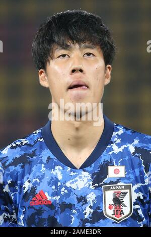 Rangsit, Thailand. 9th Jan, 2020. Japan's Shunta Tanaka before the AFC U-23 Championship Thailand 2020 Group B match between Japan 1-2 Saudi Arabia at Thammasat Stadium in Rangsit, Thailand, January 9, 2020. Credit: AFLO/Alamy Live News Stock Photo