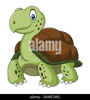 A cartoon illustration of a little turtle looking sick Stock Vector ...