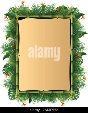Blank banner in the forest scene with fairy tales cartoon character and ...