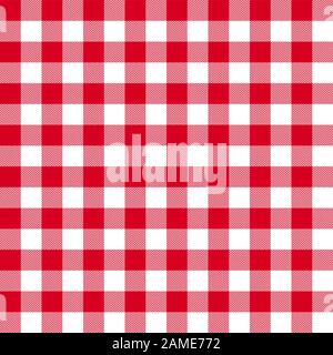 Gingham check plaid tartan pattern. Herringbone texture. Seamless tile for scarf, shirt, blanket, throw, or other winter fashion fabric designs. Stock Vector