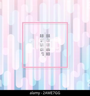 Abstract blue and pink pastel color vertical rounded line transition overlapping background. Vector illustration Stock Vector