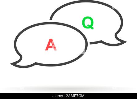 thin line question answer bubble like quiz Stock Vector