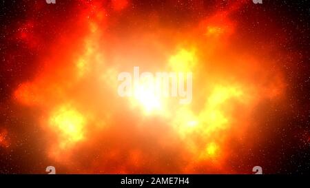 Red nebula in deep space. Abstract science concept background Stock Photo