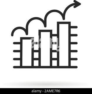 outline icon trend up business graph on white background Stock Vector