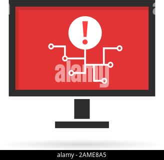 cyber attack on personal computer or virus spread Stock Vector