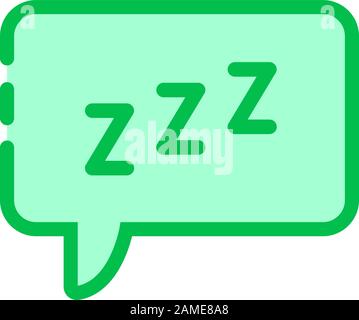 green cartoon speech bubble with zzz logo Stock Vector