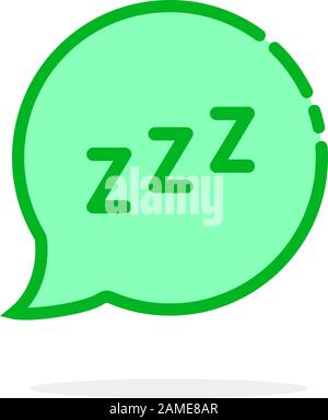 zzz logo like green cartoon speech bubble Stock Vector