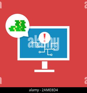 hacker cyber attack on personal computers Stock Vector
