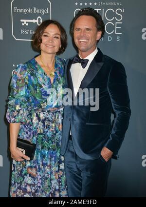 Los Angeles, USA. 12th Jan, 2020. Nadia Conners, Walton Goggins attends the 25th Annual Critics' Choice Awards at Barker Hangar on January 12, 2020 in Santa Monica, California Credit: Tsuni/USA/Alamy Live News Stock Photo