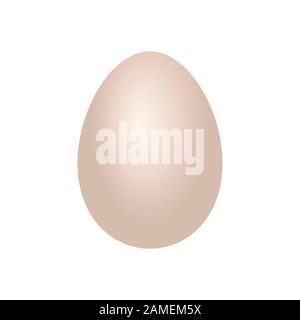 Isolated egg on a white background. Minimal festive pattern for easter patterns. 3D render. Stock Vector