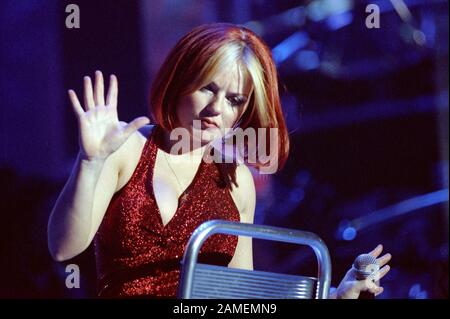 Milan Italy  08/03/1998 , Live concert of the Spice Girls at the Forum Assago : Geri Halliwell during the concert Stock Photo