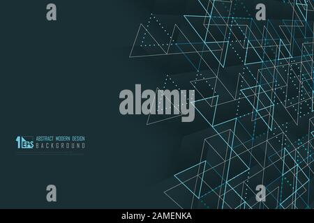 Abstract business technology of triangles pattern with green style presentation background. Decorate for the digital template, ad, artwork, print, cover. Stock Vector