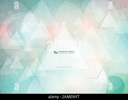 Abstract triangles pattern design of futuristic business decorative background. Decorate for poster, ad, artwork, template design. illustration vector Stock Vector
